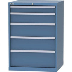 LISTA - 5 Drawer, 45 Compartment Bright Blue Steel Modular Storage Cabinet - Exact Tooling