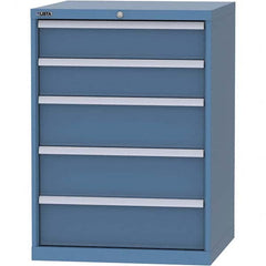 LISTA - 5 Drawer, 45 Compartment Bright Blue Steel Modular Storage Cabinet - Exact Tooling