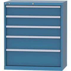 LISTA - 4 Drawer, 84 Compartment Bright Blue Steel Modular Storage Cabinet - Exact Tooling