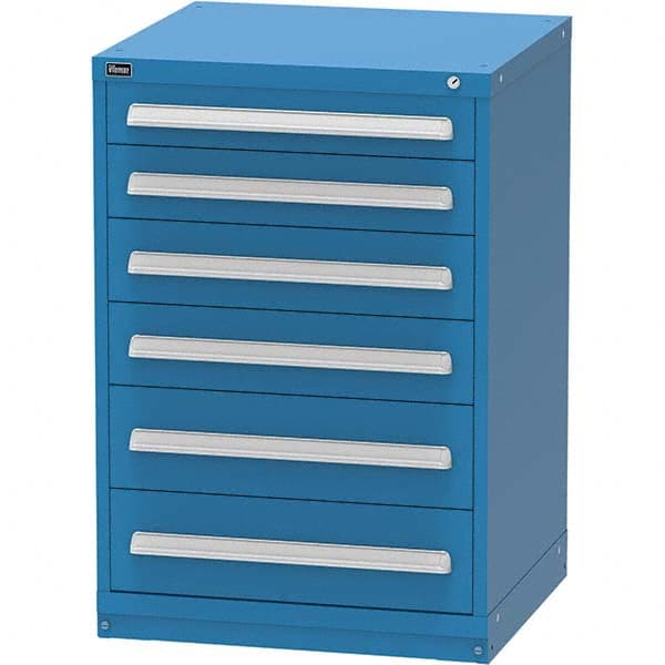 Vidmar - 6 Drawer, 344 Compartment Bright Blue Steel Modular Storage Cabinet - Exact Tooling