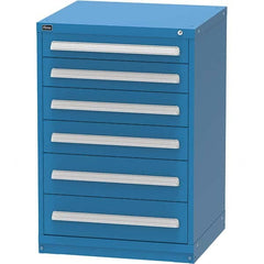 Vidmar - 6 Drawer, 344 Compartment Bright Blue Steel Modular Storage Cabinet - Exact Tooling