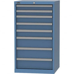 LISTA - 8 Drawer, 84 Compartment Bright Blue Steel Modular Storage Cabinet - Exact Tooling