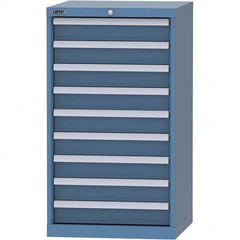 LISTA - 9 Drawer, 84 Compartment Bright Blue Steel Modular Storage Cabinet - Exact Tooling