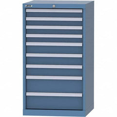 LISTA - 9 Drawer, 84 Compartment Bright Blue Steel Modular Storage Cabinet - Exact Tooling