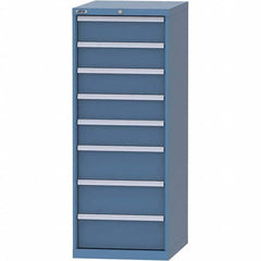 LISTA - 8 Drawer, 99 Compartment Bright Blue Steel Modular Storage Cabinet - Exact Tooling