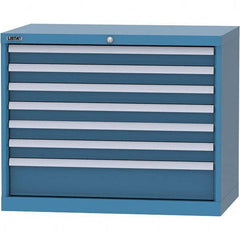 LISTA - 7 Drawer, 84 Compartment Bright Blue Steel Modular Storage Cabinet - Exact Tooling