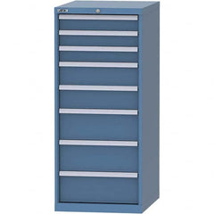 LISTA - 8 Drawer, 99 Compartment Bright Blue Steel Modular Storage Cabinet - Exact Tooling