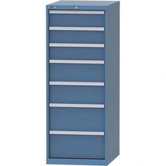 LISTA - 7 Drawer, 99 Compartment Bright Blue Steel Modular Storage Cabinet - Exact Tooling