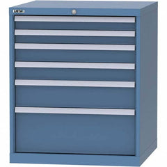 LISTA - 6 Drawer, 45 Compartment Bright Blue Steel Modular Storage Cabinet - Exact Tooling