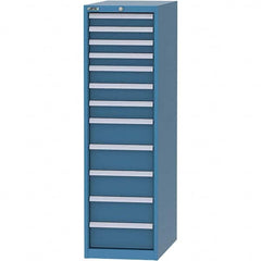 LISTA - 12 Drawer, 45 Compartment Bright Blue Steel Modular Storage Cabinet - Exact Tooling