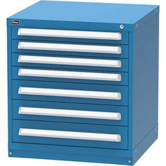 Vidmar - 7 Drawer, 124 Compartment Bright Blue Steel Modular Storage Cabinet - Exact Tooling