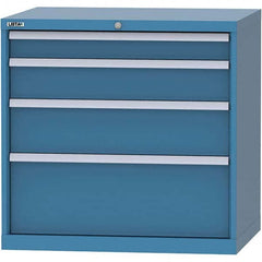 LISTA - 4 Drawer, 84 Compartment Bright Blue Steel Modular Storage Cabinet - Exact Tooling