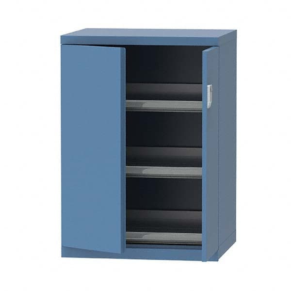 LISTA - 7 Drawer, 124 Compartment Bright Blue Steel Modular Storage Cabinet - Exact Tooling