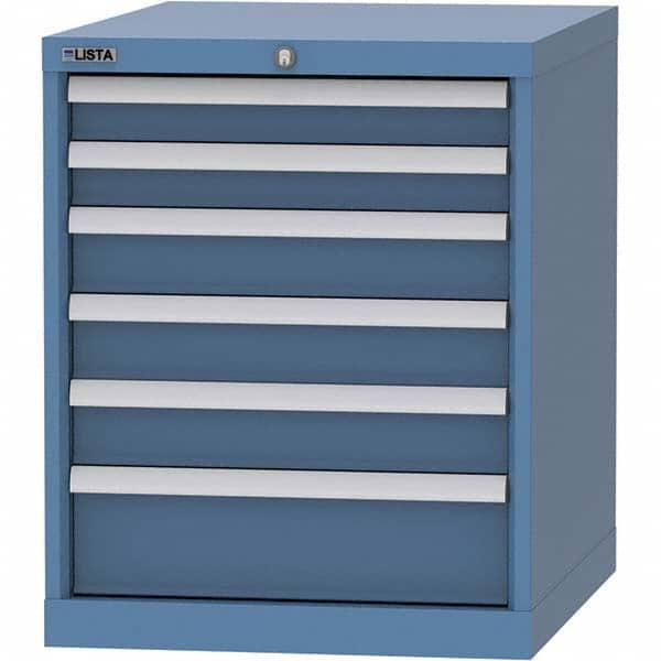 LISTA - 6 Drawer, 99 Compartment Red Steel Modular Storage Cabinet - Exact Tooling