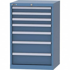 LISTA - 7 Drawer, 84 Compartment Bright Blue Steel Modular Storage Cabinet - Exact Tooling