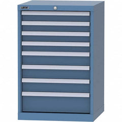 LISTA - 8 Drawer, 84 Compartment Bright Blue Steel Modular Storage Cabinet - Exact Tooling