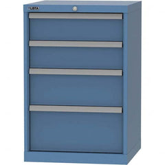 LISTA - 4 Drawer, 84 Compartment Bright Blue Steel Modular Storage Cabinet - Exact Tooling