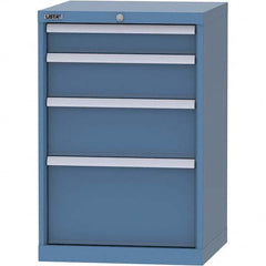 LISTA - 4 Drawer, 84 Compartment Bright Blue Steel Modular Storage Cabinet - Exact Tooling