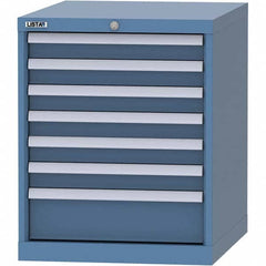 LISTA - 7 Drawer, 99 Compartment Bright Blue Steel Modular Storage Cabinet - Exact Tooling