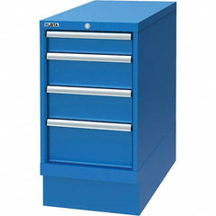 LISTA - 4 Drawer, 34 Compartment Bright Blue Steel Modular Storage Cabinet - Exact Tooling