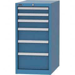 LISTA - 6 Drawer, 45 Compartment Bright Blue Steel Modular Storage Cabinet - Exact Tooling
