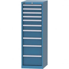 LISTA - 10 Drawer, 216 Compartment Bright Blue Steel Modular Storage Cabinet - Exact Tooling