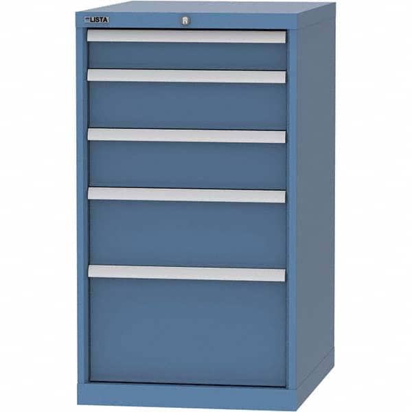 LISTA - 5 Drawer, 99 Compartment Bright Blue Steel Modular Storage Cabinet - Exact Tooling
