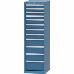 LISTA - 12 Drawer, 45 Compartment Bright Blue Steel Modular Storage Cabinet - Exact Tooling