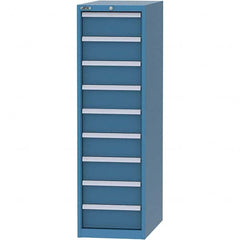 LISTA - 9 Drawer, 45 Compartment Bright Blue Steel Modular Storage Cabinet - Exact Tooling
