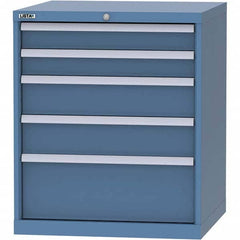 LISTA - 5 Drawer, 45 Compartment Bright Blue Steel Modular Storage Cabinet - Exact Tooling