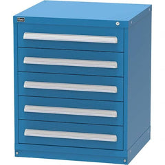 Vidmar - 5 Drawer Bright Blue Steel Modular Storage Cabinet - Exact Tooling
