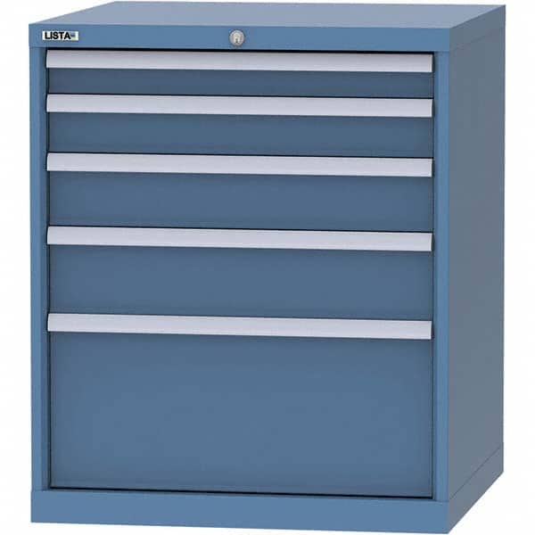 LISTA - 5 Drawer, 45 Compartment Bright Blue Steel Modular Storage Cabinet - Exact Tooling