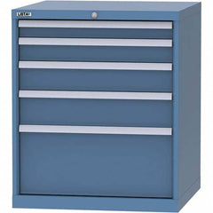 LISTA - 5 Drawer, 45 Compartment Bright Blue Steel Modular Storage Cabinet - Exact Tooling