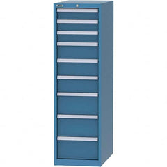 LISTA - 9 Drawer, 45 Compartment Bright Blue Steel Modular Storage Cabinet - Exact Tooling