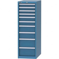 LISTA - 10 Drawer, 45 Compartment Bright Blue Steel Modular Storage Cabinet - Exact Tooling