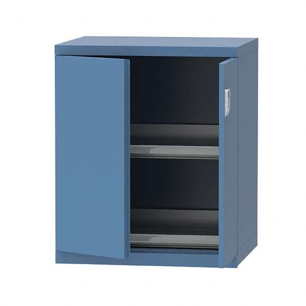 LISTA - 7 Drawer, 124 Compartment Bright Blue Steel Modular Storage Cabinet - Exact Tooling