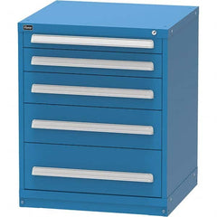Vidmar - 5 Drawer, 344 Compartment Bright Blue Steel Modular Storage Cabinet - Exact Tooling