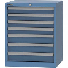 LISTA - 7 Drawer, 84 Compartment Bright Blue Steel Modular Storage Cabinet - Exact Tooling