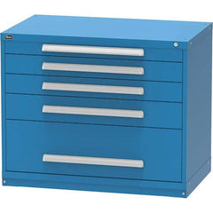 Vidmar - 5 Drawer, 344 Compartment Bright Blue Steel Modular Storage Cabinet - Exact Tooling