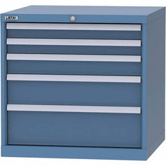 LISTA - 5 Drawer, 45 Compartment Bright Blue Steel Modular Storage Cabinet - Exact Tooling