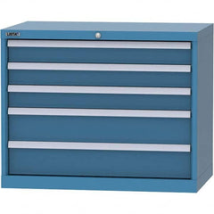 LISTA - 5 Drawer, 84 Compartment Bright Blue Steel Modular Storage Cabinet - Exact Tooling