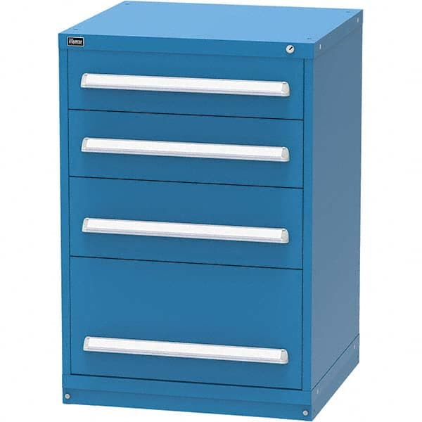 Vidmar - 4 Drawer Bright Blue Steel Modular Storage Cabinet - Exact Tooling