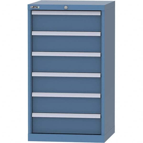 LISTA - 6 Drawer, 84 Compartment Bright Blue Steel Modular Storage Cabinet - Exact Tooling