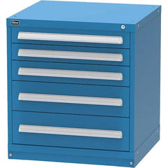 Vidmar - 5 Drawer Bright Blue Steel Modular Storage Cabinet - Exact Tooling
