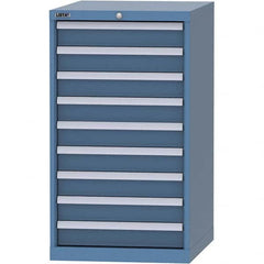 LISTA - 9 Drawer, 99 Compartment Bright Blue Steel Modular Storage Cabinet - Exact Tooling