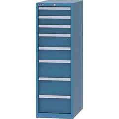 LISTA - 8 Drawer, 45 Compartment Bright Blue Steel Modular Storage Cabinet - Exact Tooling