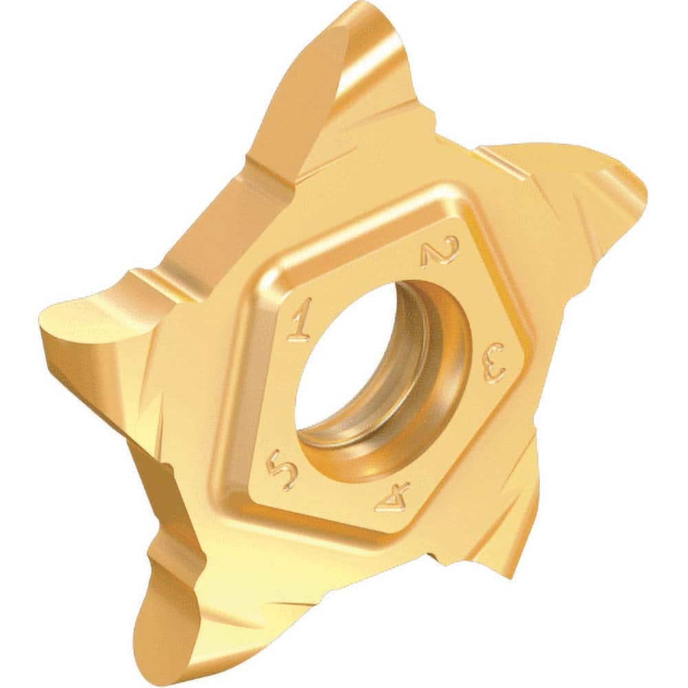 Grooving Insert: PENTA17N100P050P IC1008, Solid Carbide TiAlN & TiN Finish, Right Hand, 1 mm Cutting Width, 3 mm Max Depth, Series PentaCut