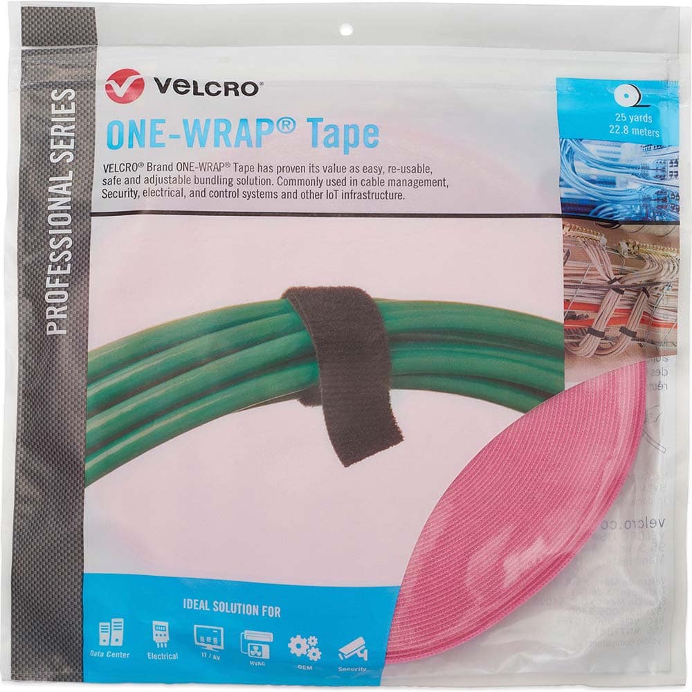 Velcro Brand - Cable Ties; Cable Tie Type: Reusable Cable Tie ; Material: Hook and Loop ; Color: Erica Violet ; Overall Length (Feet): 75 ; Overall Length (Decimal Inch): 300.00000 ; Maximum Bundle Diameter (Inch): 0.75 - Exact Tooling