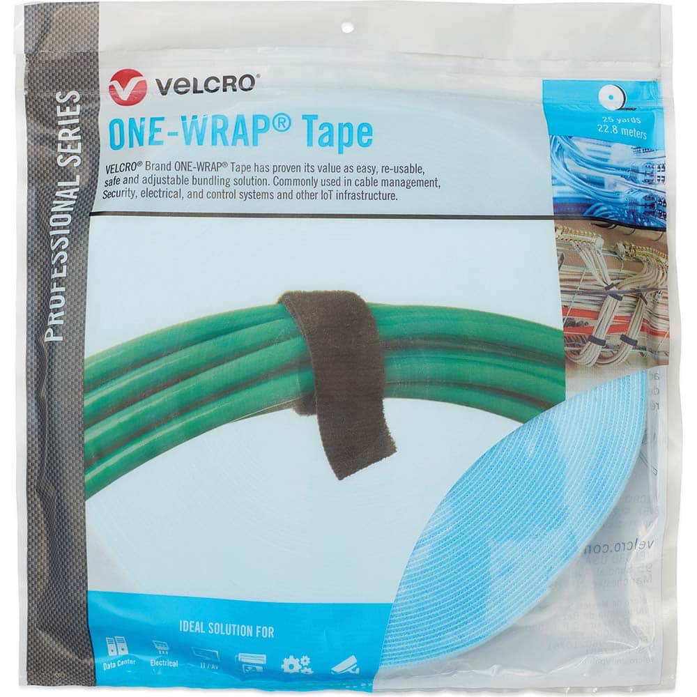 Velcro Brand - Cable Ties; Cable Tie Type: Reusable Cable Tie ; Material: Hook and Loop ; Color: Fiber Optic Teal ; Overall Length (Feet): 75 ; Overall Length (Decimal Inch): 300.00000 ; Maximum Bundle Diameter (Inch): 1 - Exact Tooling