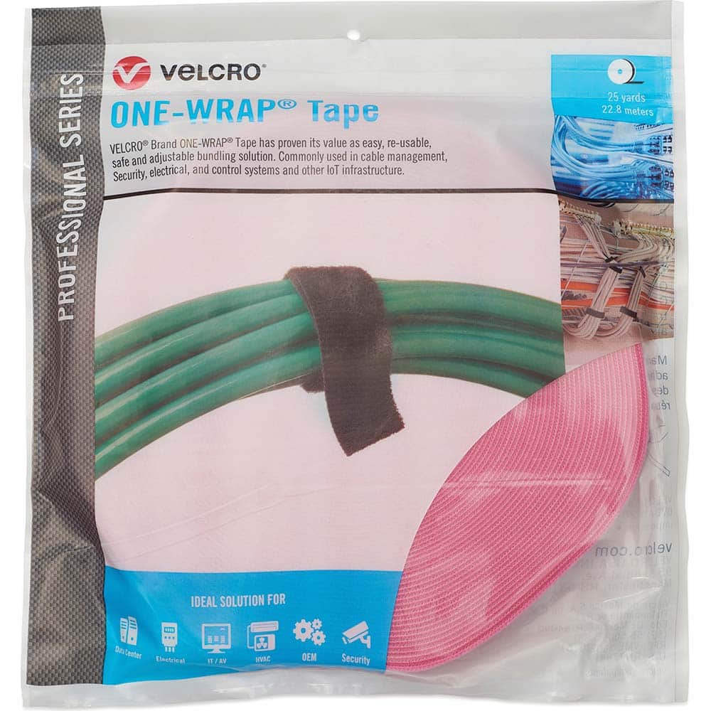Velcro Brand - Cable Ties; Cable Tie Type: Reusable Cable Tie ; Material: Hook and Loop ; Color: Erica Violet ; Overall Length (Feet): 75 ; Overall Length (Decimal Inch): 300.00000 ; Maximum Bundle Diameter (Inch): 1 - Exact Tooling